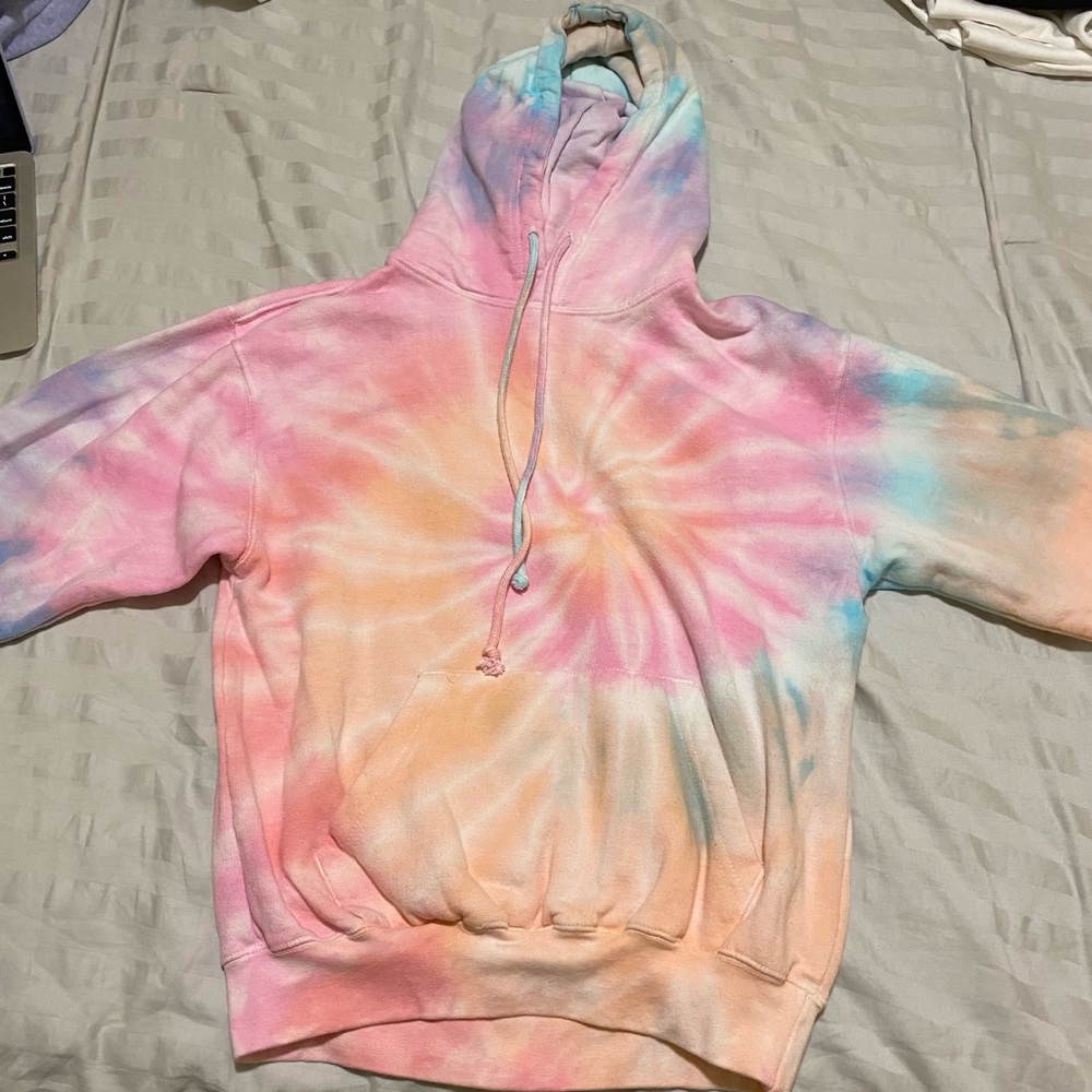 Colourful tie dye hoodie small